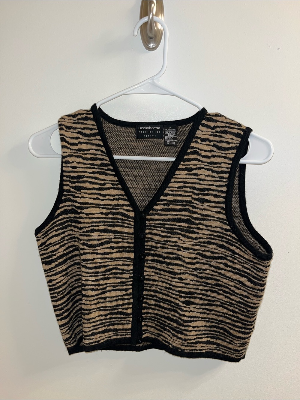 Liz Claiborne Vintage Zebra Vest